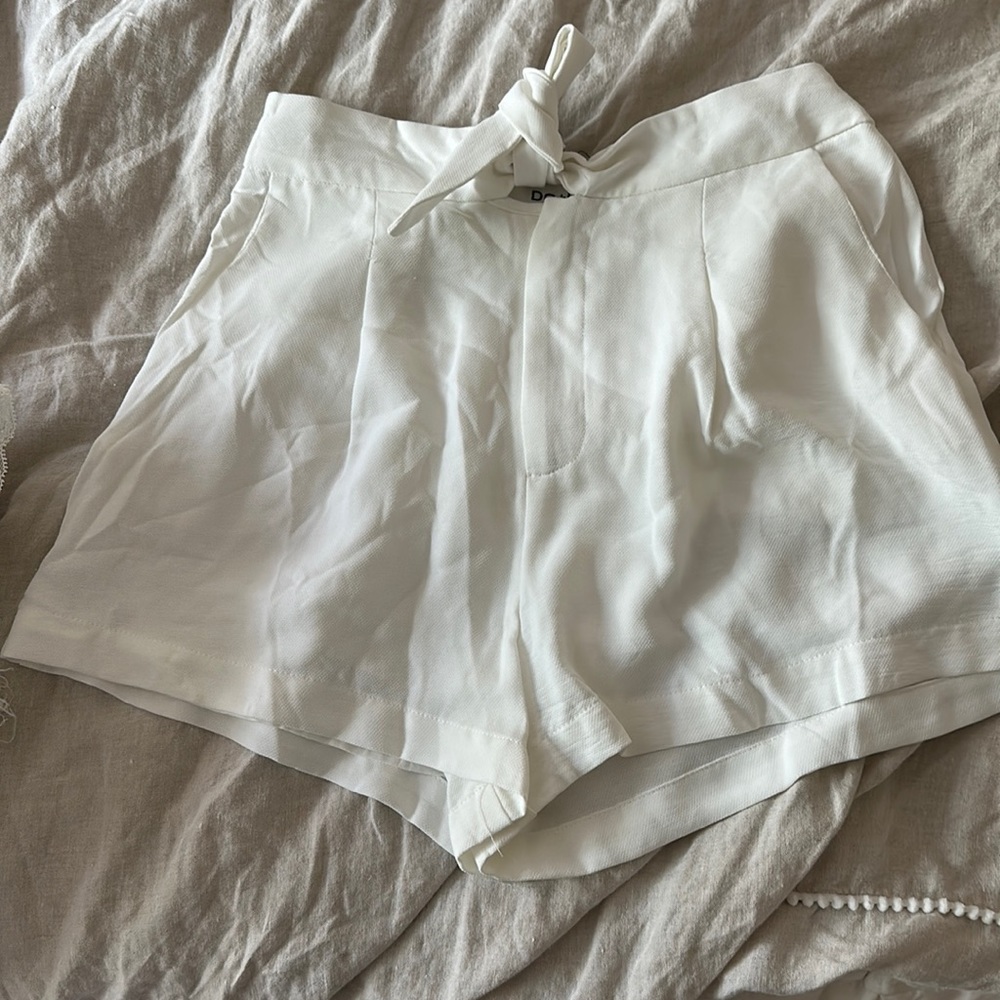 High waisted white shorts